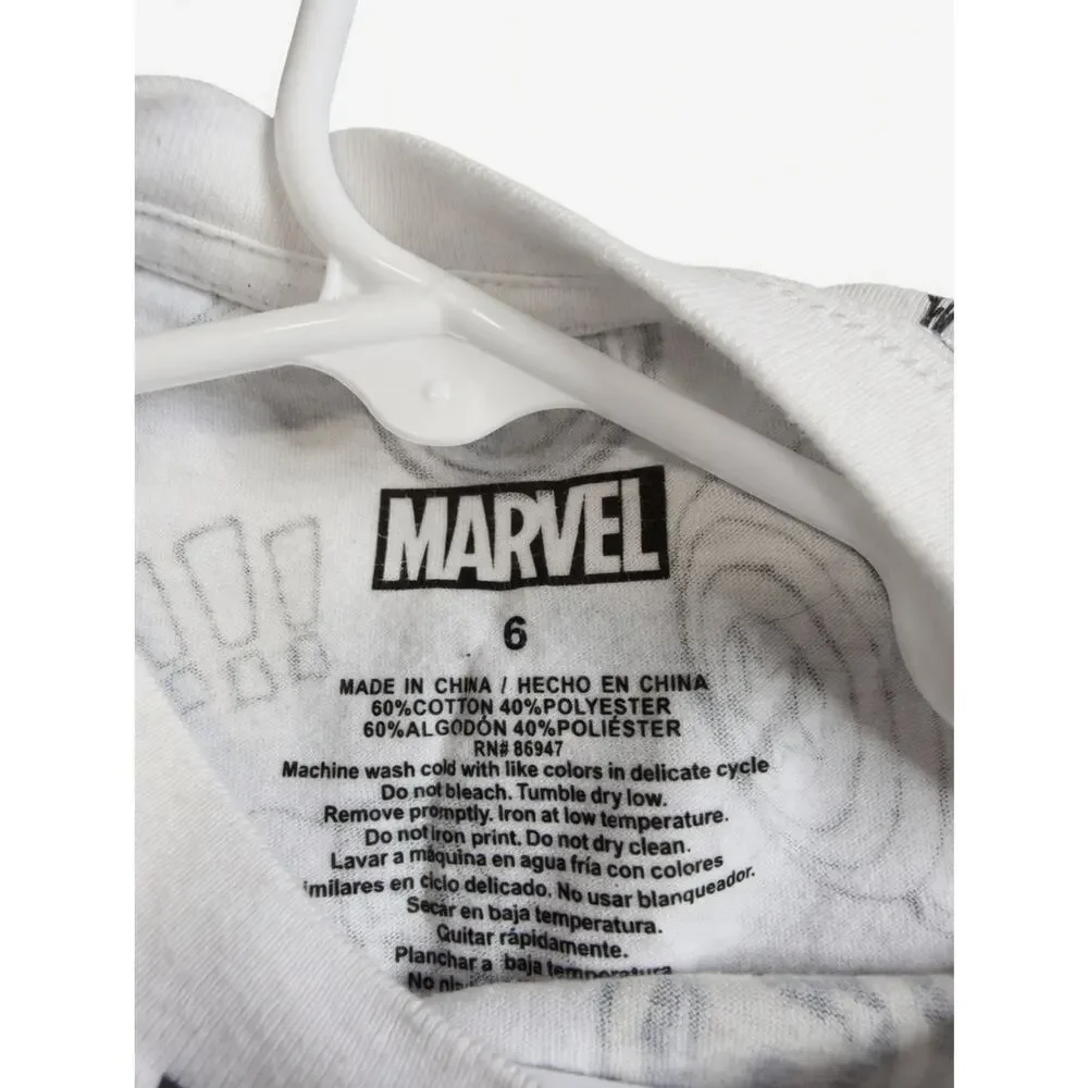 Marvel Avengers All-Over Print T-Shirt & Sweatpants Set Size 6 – White Graphic T